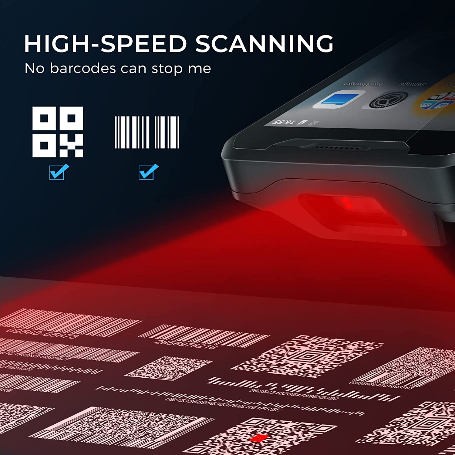 Barcode Scanner Wireless - جهاز محمول متين يعمل بنظام أندرويد