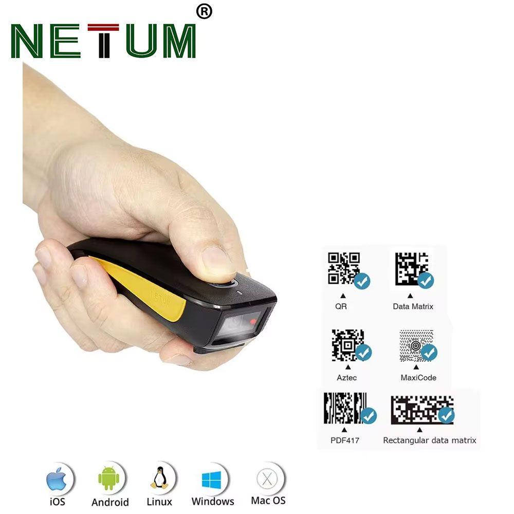 NETUM C750 بلوتوث 2D ماسح البا - مراجعة Barcode Scanner Wireless وسعره