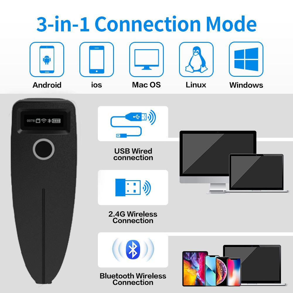 ماسح الباركود اللاسلكي 1D 2D Q - مراجعة Barcode Scanner Wireless وسعره