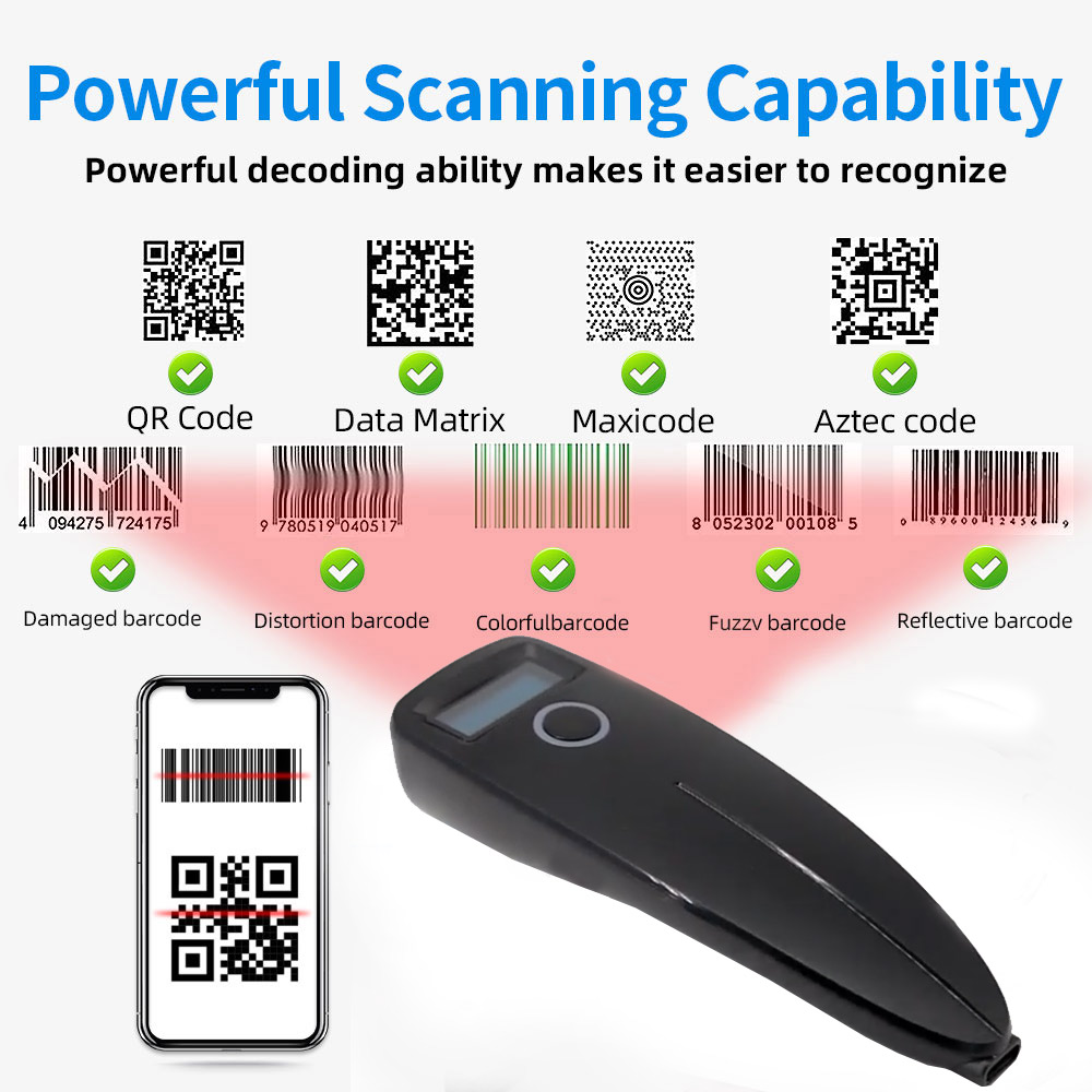 ماسح الباركود اللاسلكي 1D 2D Q - مراجعة Barcode Scanner Wireless وسعره