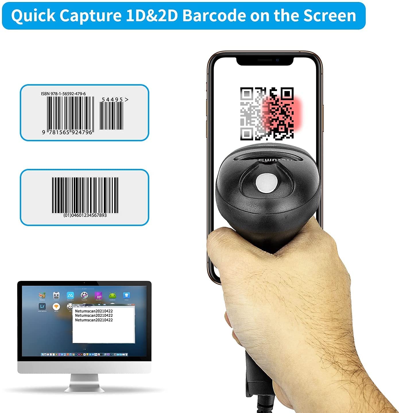 ماسح الباركود السلكي ثنائي الأ - مراجعة Barcode Scanner Wireless وسعره